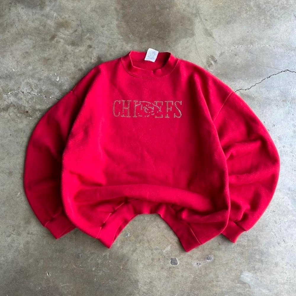 Vintage 90s red Kansas City chiefs gems crewneck sweat shirt